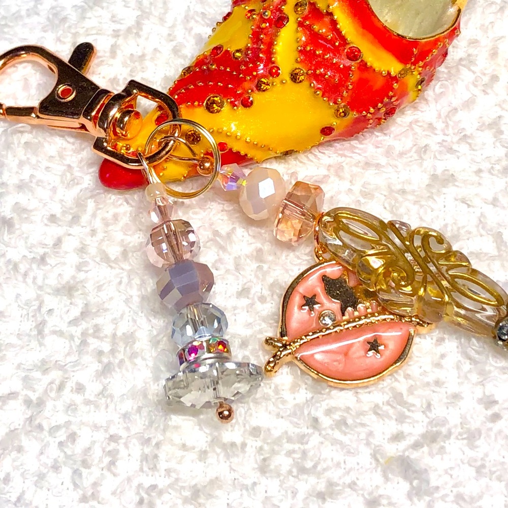 Cat lover, Cute zipper pull or purse bling-soft and rose gold colors/pink